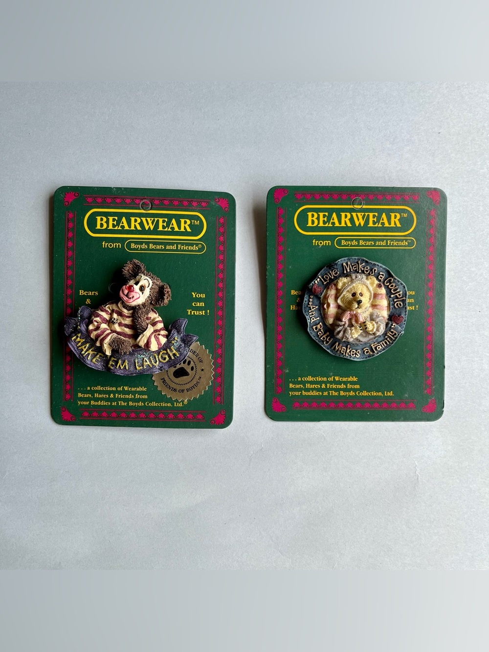 Vintage Boyd's Bears & Friends Bear Wear Pins - Set of 2